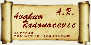 Avakum Radonoćević vizit kartica